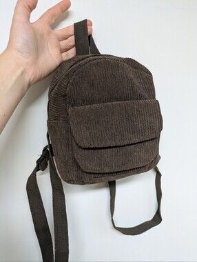 Brown Corduroy Mini Backpack - Avenue 9